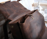 Handmade Leather Backpack for women and men, made with distressed genuine leather, Customizable sizes