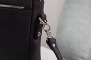 Black Leather Laptop Bag, Unisex Design Work Bag, Handmade Carry-all for Woman and Man, Gift Idea