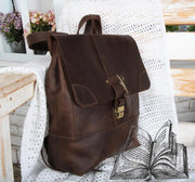 Brown Leather Laptop Backpack Women (13" & 15") | Stylish and Functional Bag