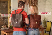 Brown Leather Laptop Backpack Women (13" & 15") | Stylish and Functional Bag