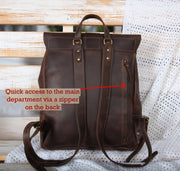 Brown Leather Laptop Backpack Women (13" & 15") | Stylish and Functional Bag
