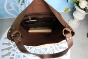 Leather hobo bucket bag purse / FREE personalization