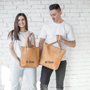 Leather Tote Bag | Pebbled Leather Shoulder Bag | Leather Handbag with Optional Outside Pocket Zipper Crossbody Strap | Personalization Bag