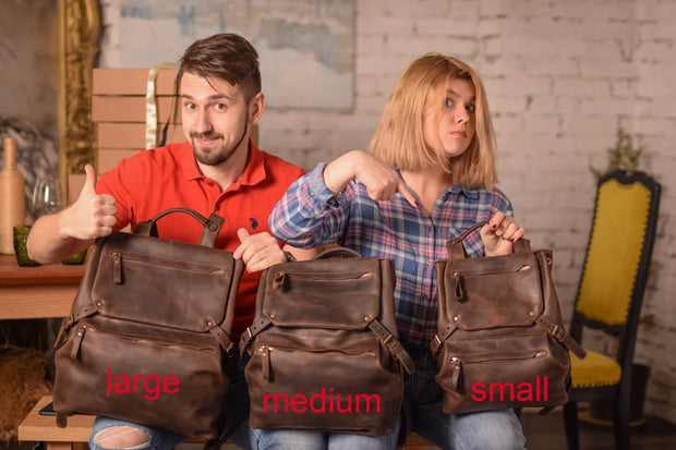 Handmade leather backpack for women/Travel backpack made with distressed genuine leather, Customizable sizes