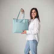 White Leather Tote Bag For Women • Leather Handbag • Leather Shoulder Bag • Womens Work Leather Bag • Leather Crossbody Bag • Custom Tote