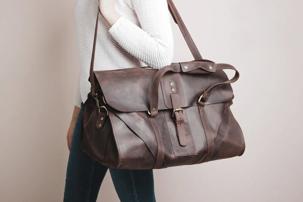Extra large leather travel bag womens leather duffel bag, large travel tote, women leather bag, lady weekend bag, gym bag for women