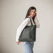 Leather Tote Bag • Personalized Tote with Zipper • Monogram Bag Purse • Leather Purse Zipper • Leather Goods Tote • Brown Leather Tote Bag