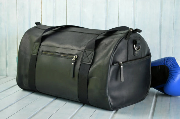 Leather sport bag, big gym travel bag, leather duffle bag, boxer bag, overnight weekend bag, personalized bag for men, monogramed bag