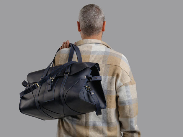 Duffle men's overnight bag, weekender bag for men, leather duffle bag, unisex bowling bag, carryon travel bag, leather handbag from stasukan
