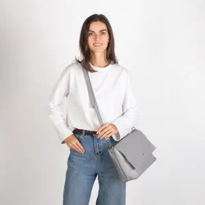 Genuine Leather Large Crossbody Bag with Outside and Inside Pocket | Personalization Leather Shoulder Bag for Women and Men