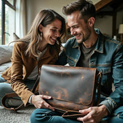 Vintage Style Messenger Bag Full Grain Leather Rustic Leather Messenger Bag for Everyday Use Messenger Bag for Students Durable Leather Bag