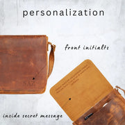 Vintage Style Messenger Bag Full Grain Leather Rustic Leather Messenger Bag for Everyday Use Messenger Bag for Students Durable Leather Bag