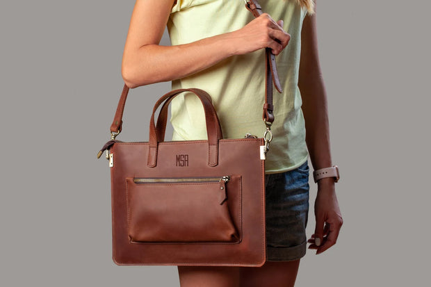 Womens Leather bag for laptop, small leather laptop bag for 13,14,15,16 inches laptops, leather laptop sleeve personalized macbook Pro