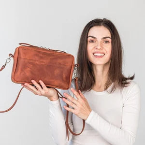 Genuine Leather Crossbody Bags with Zipper | Handmade Leather Crossbody Festival Bag | Leather Bag with Engraving | Personalization Bag