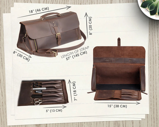 Leather work bag for barber Tool storage bag, Brush Organizer, Dopp Kit Travel Bag, Gifts for Him,