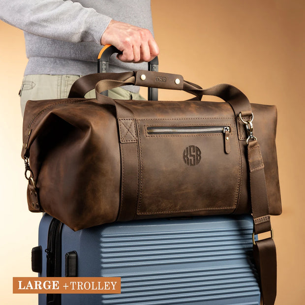 Black Color Full Grain Leather Duffle Bag | Leather Weekender Bag/Leather Holdall | Overnight Bag Men | Carryon Bag