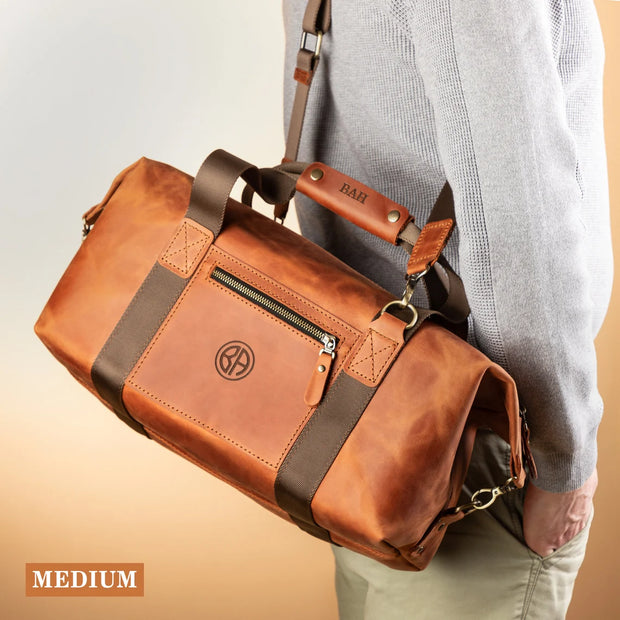 Black Color Full Grain Leather Duffle Bag | Leather Weekender Bag/Leather Holdall | Overnight Bag Men | Carryon Bag