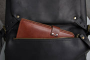 Black Leather Backpack for women and men, made with distressed genuine leather, Customizable sizes