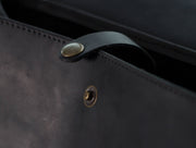 Black Leather Backpack for women and men, made with distressed genuine leather, Customizable sizes