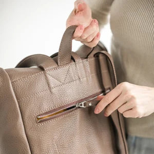 Leather backpack | Pebbled leather rucksack | Leather rolltop backpack | Womens backpack | School leather backpacks | Leather students bag