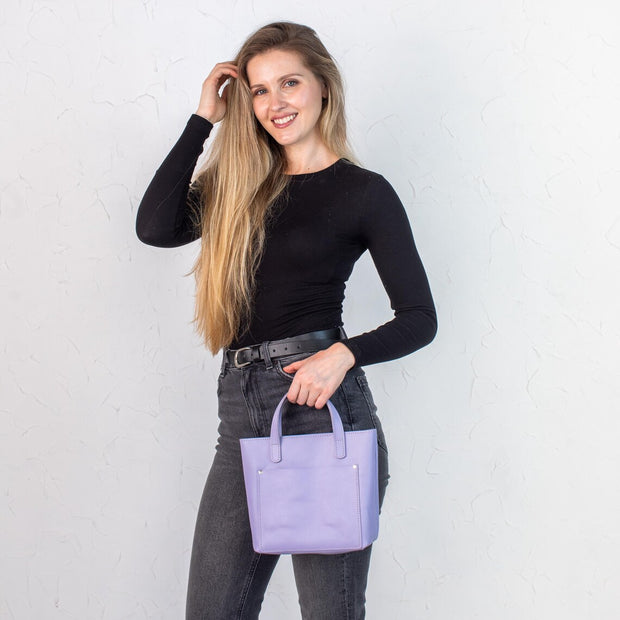 Handmade Leather Mini Tote Bag | Optional Zipper & Crossbody Strap | Versatile Small Tote Purse for Everyday Use | Personalization Bags