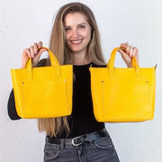 Handmade Leather Mini Tote Bag | Optional Zipper & Crossbody Strap | Versatile Small Tote Purse for Everyday Use | Personalization Bags