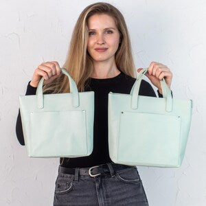Handmade Leather Mini Tote Bag | Optional Zipper & Crossbody Strap | Versatile Small Tote Purse for Everyday Use | Personalization Bags