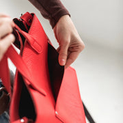 Red Leather Mini Tote Bag | Handmade Leather Mini Crossbody Tote Bags | Leather Mini Shoulder Tote Bag | Leather Mini Everyday Use Tote Bag