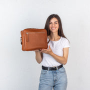 Genuine Pebbeld Leather Crossbody Bag for Everyday Use | Handmade Leather Crossbody Purse with Zipper | Personalization Leather Shoulder Bag