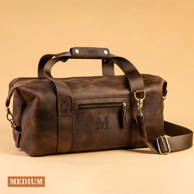 Black Color Full Grain Leather Duffle Bag | Leather Weekender Bag/Leather Holdall | Overnight Bag Men | Carryon Bag