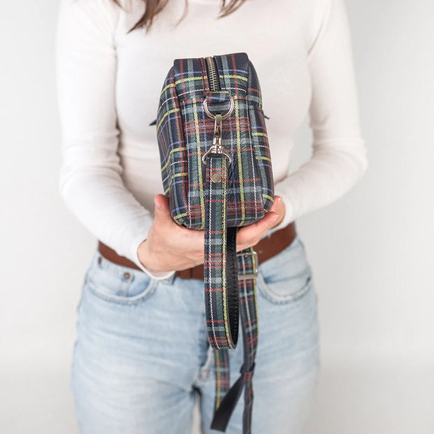 Leather Plaid Crossbody Bag | Handcrafted Leather Womens Bag | Leather Crossbody Festival Bag | Leather Crossbody Purse for Everyday Use