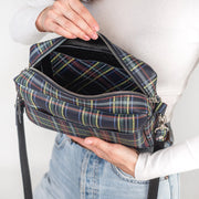 Leather Plaid Crossbody Bag | Handcrafted Leather Womens Bag | Leather Crossbody Festival Bag | Leather Crossbody Purse for Everyday Use