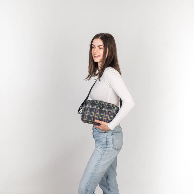 Leather Plaid Crossbody Bag | Handcrafted Leather Womens Bag | Leather Crossbody Festival Bag | Leather Crossbody Purse for Everyday Use