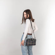 Leather Plaid Crossbody Bag | Handcrafted Leather Womens Bag | Leather Crossbody Festival Bag | Leather Crossbody Purse for Everyday Use