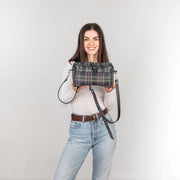 Leather Plaid Crossbody Bag | Handcrafted Leather Womens Bag | Leather Crossbody Festival Bag | Leather Crossbody Purse for Everyday Use