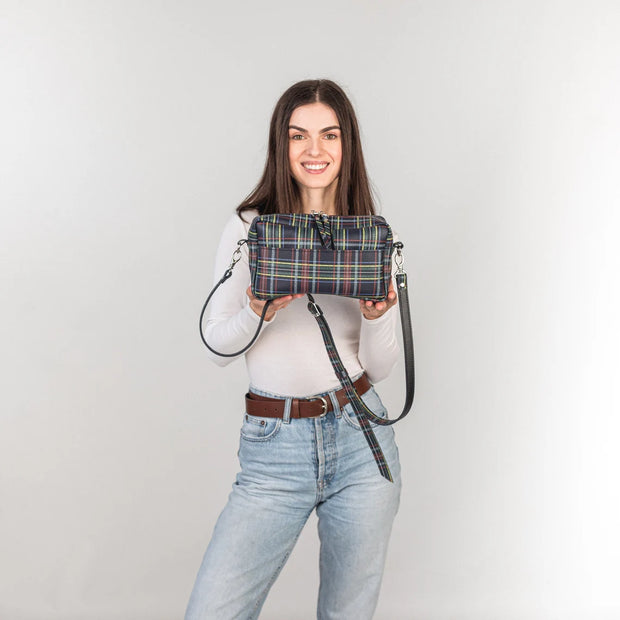 Leather Plaid Crossbody Bag | Handcrafted Leather Womens Bag | Leather Crossbody Festival Bag | Leather Crossbody Purse for Everyday Use