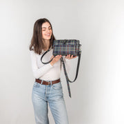 Leather Plaid Crossbody Bag | Handcrafted Leather Womens Bag | Leather Crossbody Festival Bag | Leather Crossbody Purse for Everyday Use