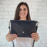 Small Leather Crossbody Bag • Distressed Leather Bag • Leather Shoulder Bag • Brown Leather Purse With Shoulder Strap • Handmade Crossbody