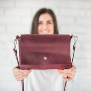 Small Leather Crossbody Bag • Distressed Leather Bag • Leather Shoulder Bag • Brown Leather Purse With Shoulder Strap • Handmade Crossbody