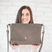 Small Leather Crossbody Bag • Distressed Leather Bag • Leather Shoulder Bag • Brown Leather Purse With Shoulder Strap • Handmade Crossbody