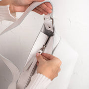 White Pebbled Leather Handbag with Zipper | Genuine Pebbled Leather Shoulder Bag | Handmade Leather Everyday Use Bag | Leather Women Bags