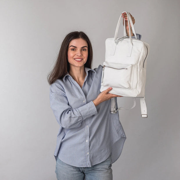 Soft Leather Backpack | Leather Backpack for Student | Leather Women Backpack with Zipper and Pockets | Genuine Leather Travel Backpack