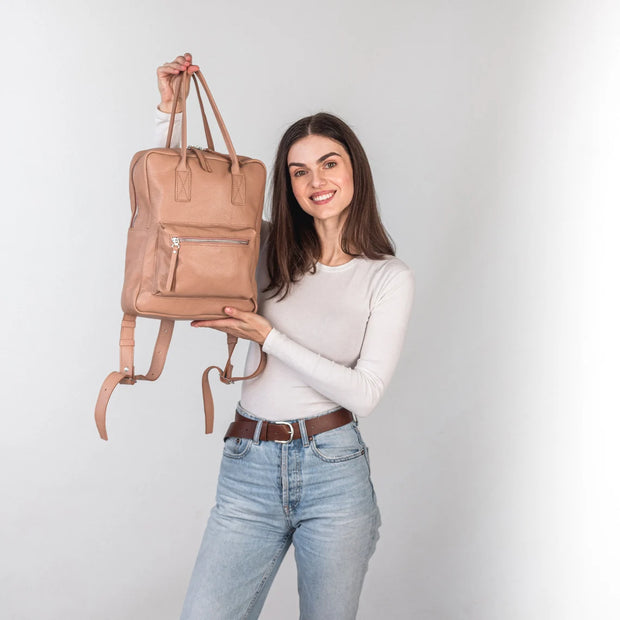 Soft Leather Backpack | Leather Backpack for Student | Leather Women Backpack with Zipper and Pockets | Genuine Leather Travel Backpack