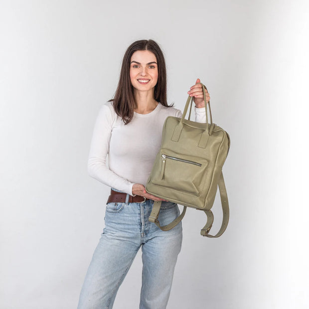 Soft Leather Backpack | Leather Backpack for Student | Leather Women Backpack with Zipper and Pockets | Genuine Leather Travel Backpack