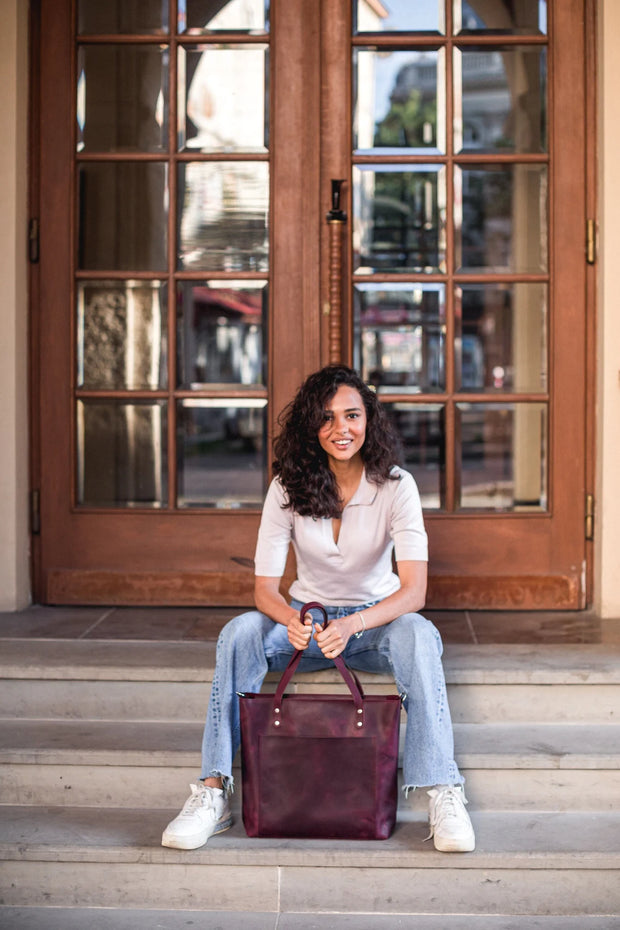 Leather Tote for Women | Tote Leather Bag for Work | Personalization shoulder bag | Leather handbag | Genuine leather handmade crossbody bag