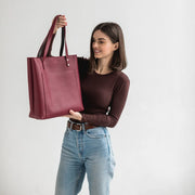 Genuine Leather Women's Tote Bag | Double Faced Leather Shoulder Bag | Handmade Leather Tote Purse | Leather Crossbody Tote for Everyday Use