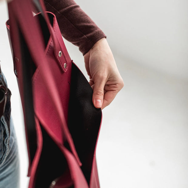 Genuine Leather Women's Tote Bag | Double Faced Leather Shoulder Bag | Handmade Leather Tote Purse | Leather Crossbody Tote for Everyday Use