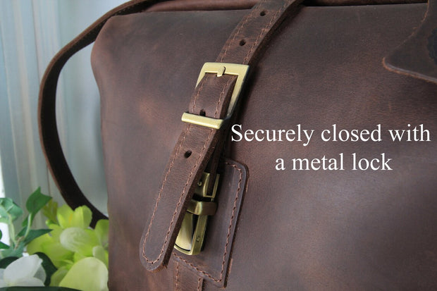 Handmade Leather Top Handle Purse: Stylish and Functional with Adjustable Shoulder Strap