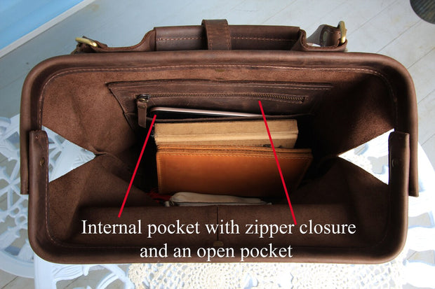 Handmade Leather Top Handle Purse: Stylish and Functional with Adjustable Shoulder Strap