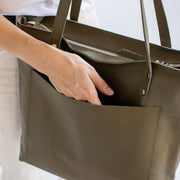 Leather women tote bag | Pebbled leather shoulder bag | Personalization leather tote bag | Leather work tote bags | Leather student bag